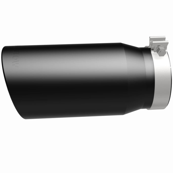 MagnaFlow Tip Stainless Black Coated Single Wall Round Single Outlet 6in Dia 5in Inlet 13in L