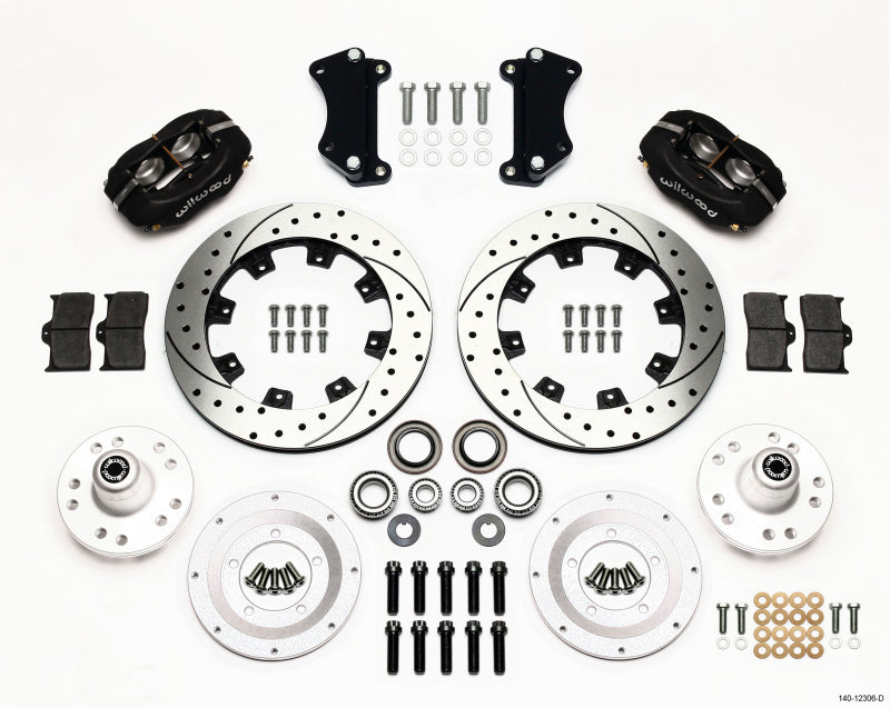 Wilwood Forged Dynalite Front Kit 12.19in Drilled Heidts Tri -5 2 inch Drop Spindle