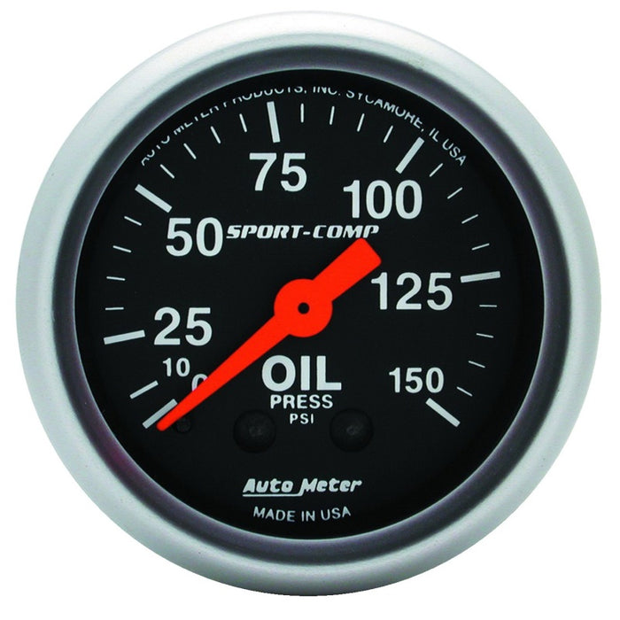 Autometer Sport Comp 52mm Mechanical 0-150 PSI Oil Pressure Gauge